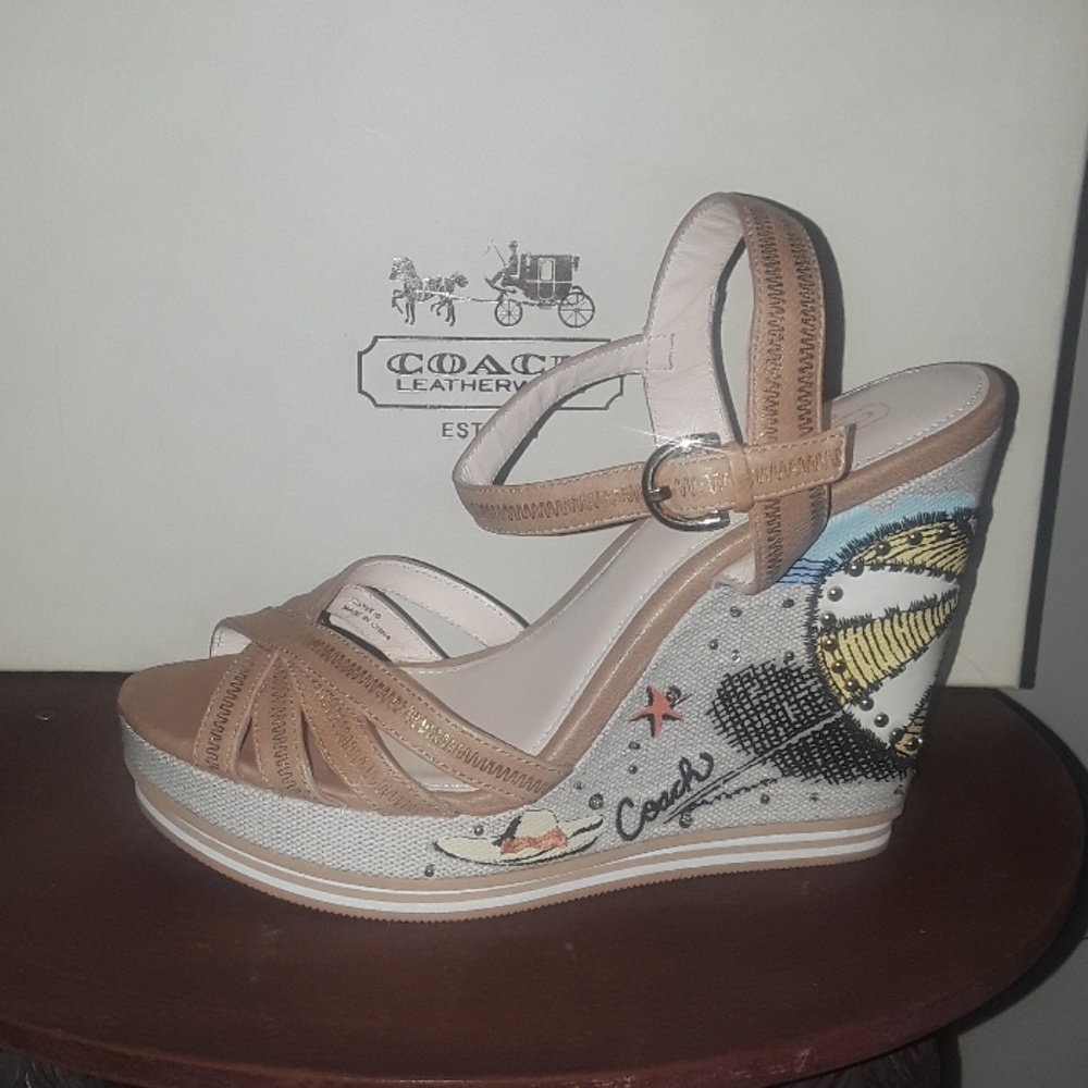 Brand new coach leather wedges - Picture 2 of 6